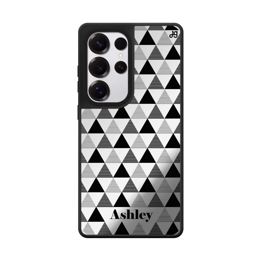 Custom Triangles Seamless Samsung Galaxy S25 S24 S23 Ultra mirror case, front view