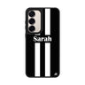 Custom name Black and White Stripes Samsung Galaxy mirror case front view
