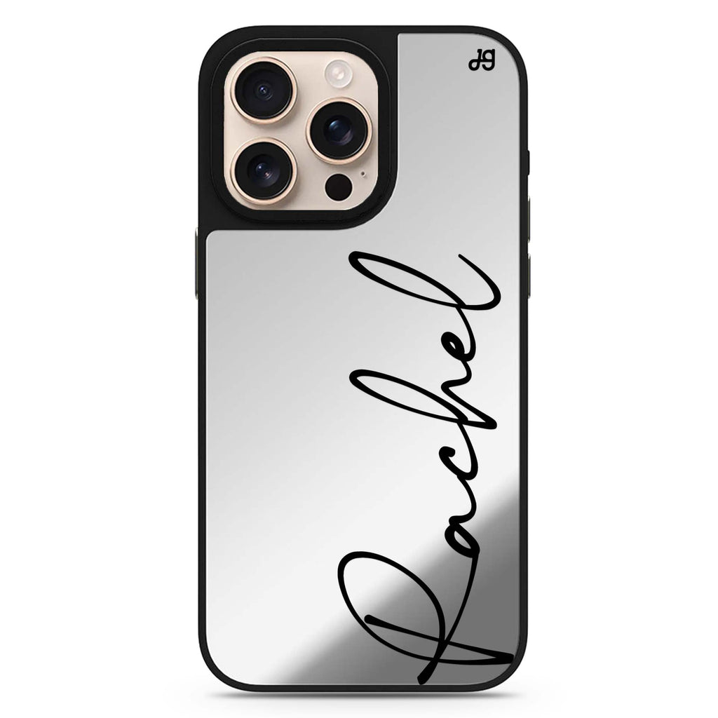Personalized Script personalized name sleek reflective design iPhone 16/15/14 Pro Max & Pro mirror case