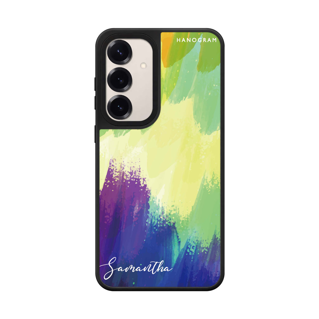 Custom name Watercolor Abstract Samsung Galaxy mirror case front view