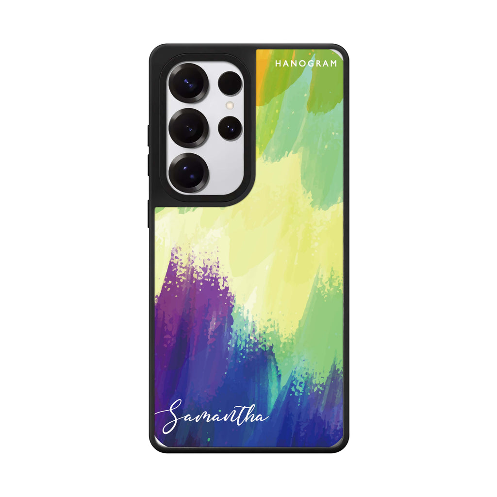 Custom Watercolor Abstract Samsung Galaxy S25 S24 S23 Ultra mirror case, front view