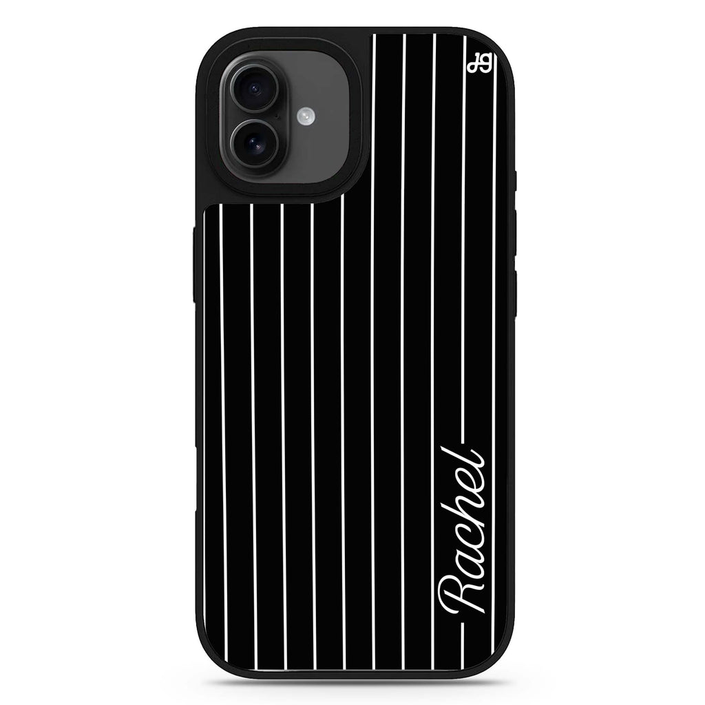 Stripes I personalized name iPhone 17 mirror case