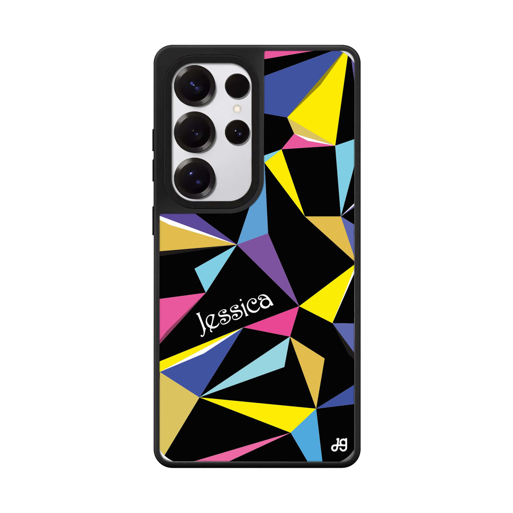 Custom Geometric Samsung Galaxy S25 S24 S23 Ultra mirror case, front view