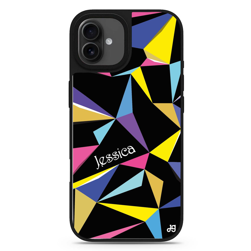 Geometric personalized name pattern design iPhone 17 mirror case