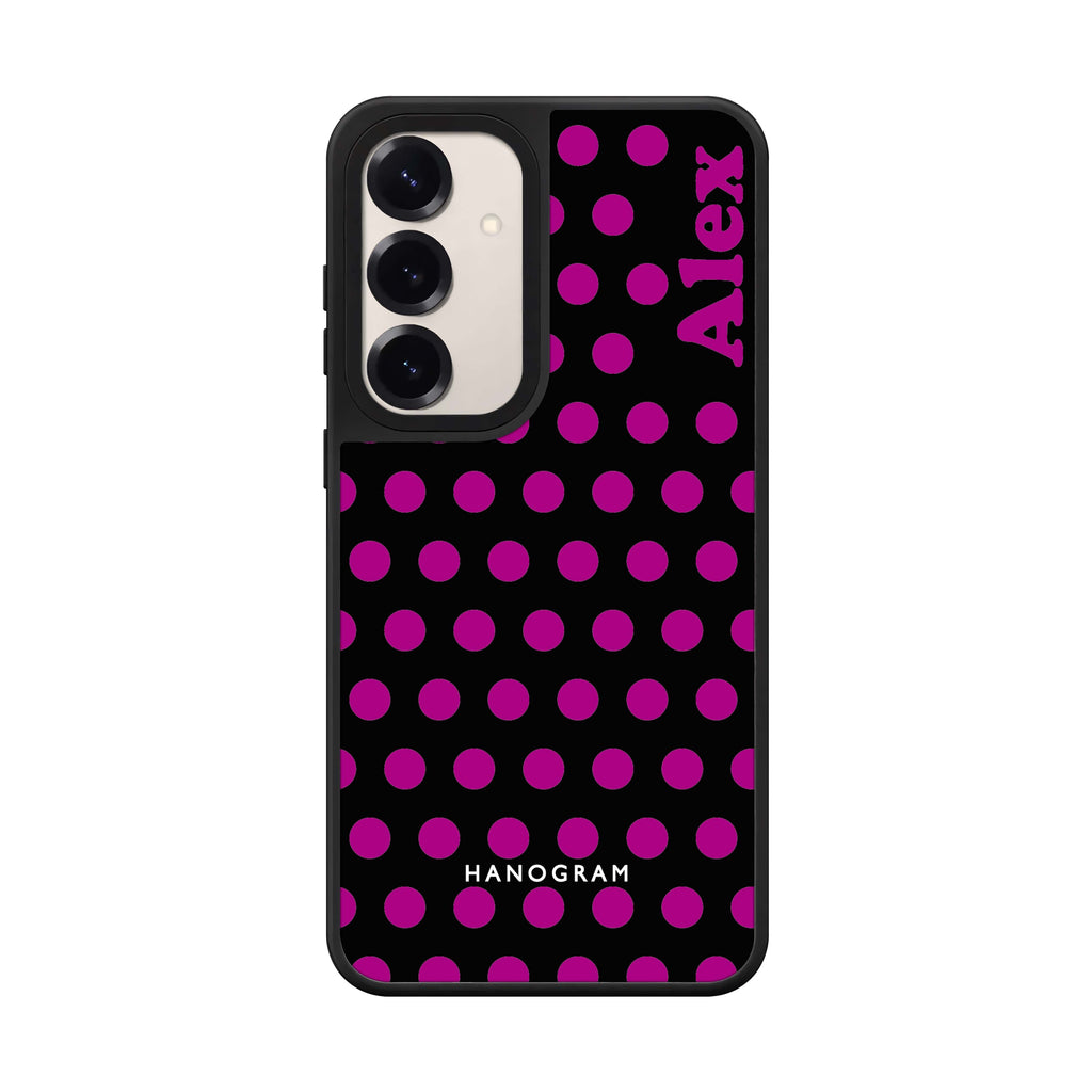 Custom name Wave Dots Samsung Galaxy mirror case front view