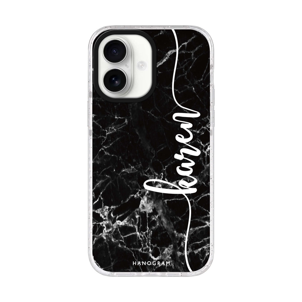 Marble Edition VII personalized name iPhone 17 ultra clear MagSafe case, front product view