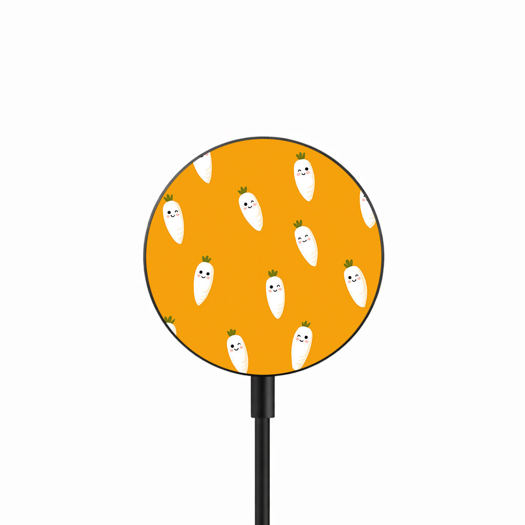 Happy Radish Day 25W Qi2.2 magnetic wireless charger front view