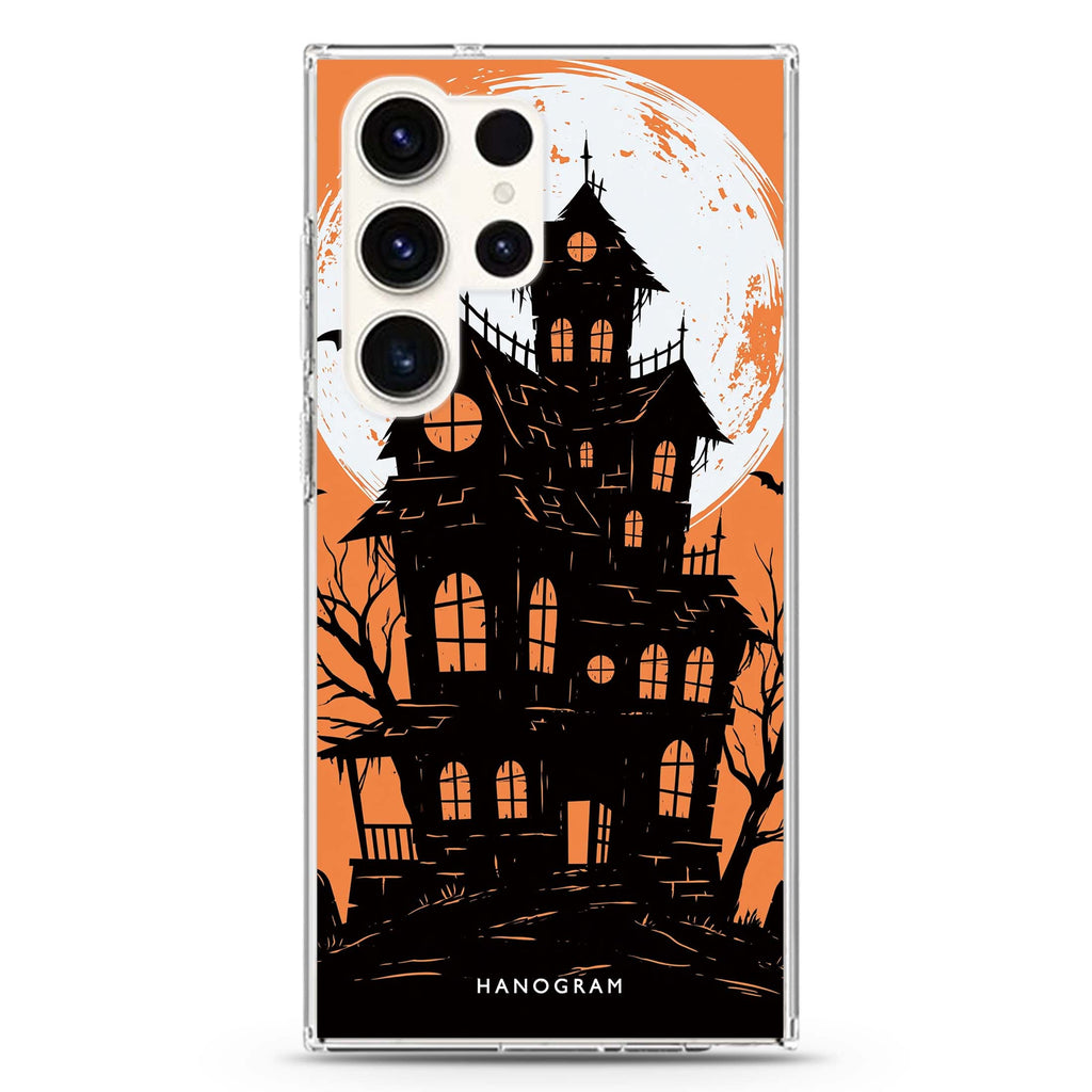 Crooked Candlelit Manor Samsung Galaxy Ultra Clear Case — front view