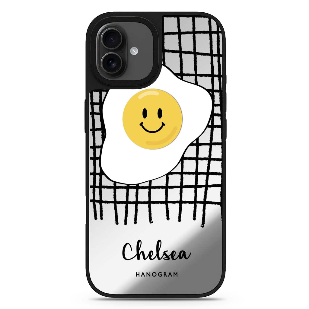 Funny Egg personalized name iPhone 17 mirror case