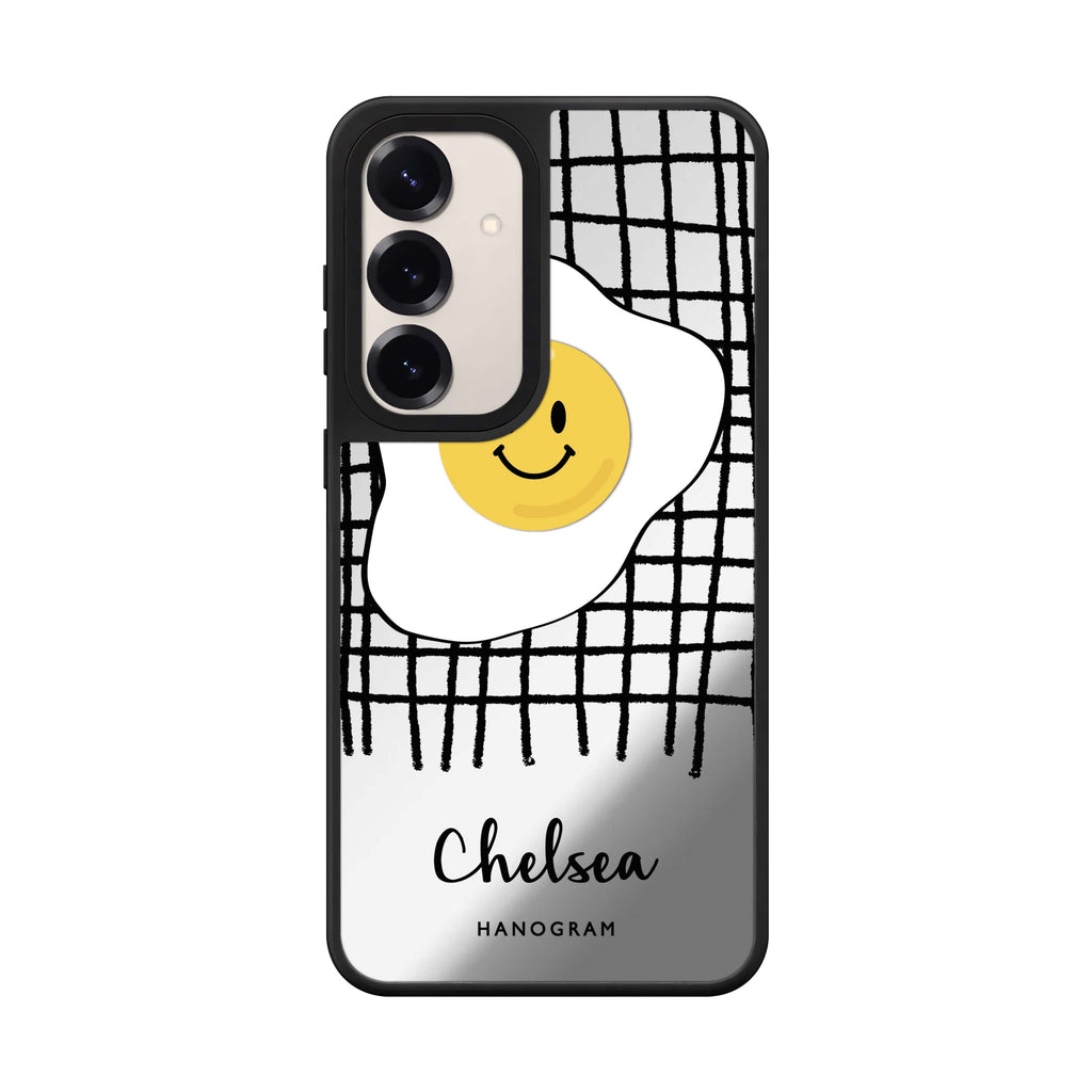 Custom name Funny Egg Samsung Galaxy mirror case front view