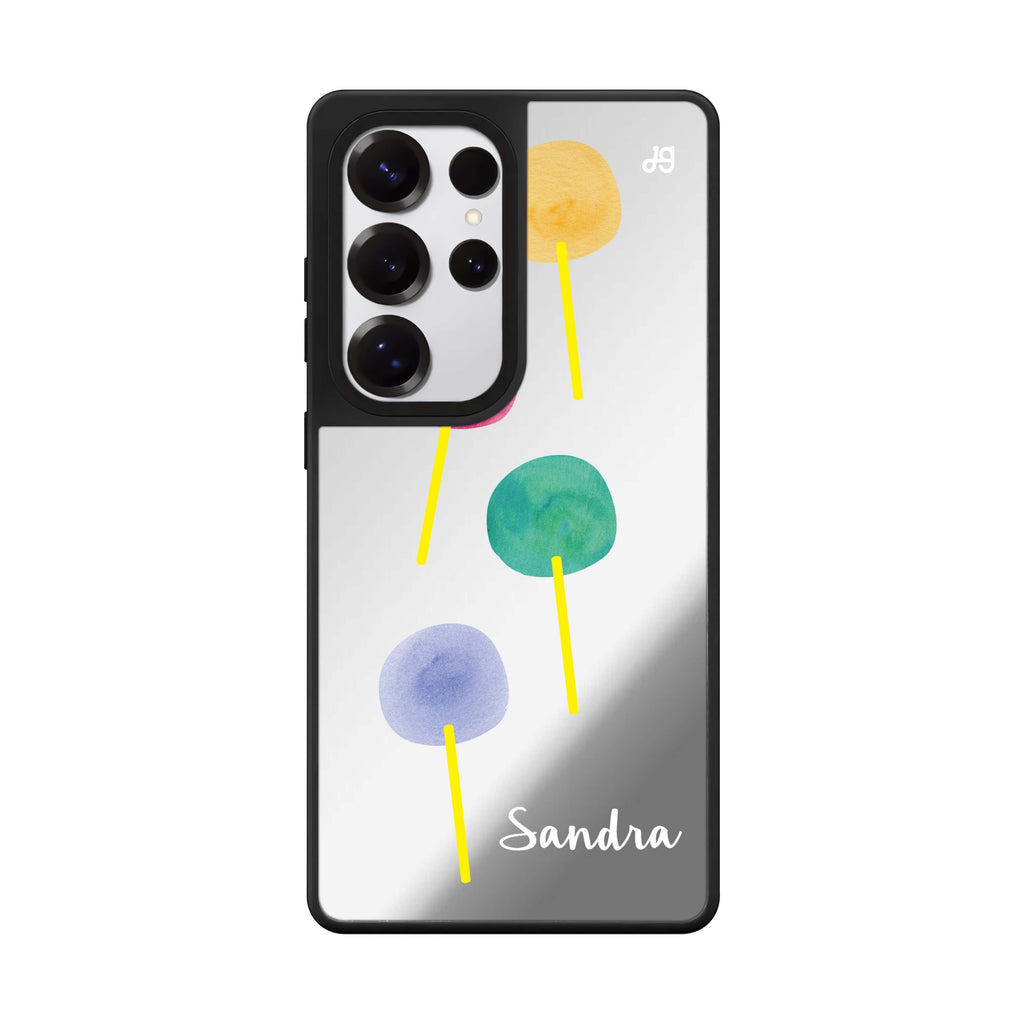 Custom Colorful Candy I Samsung Galaxy S25 S24 S23 Ultra mirror case, front view