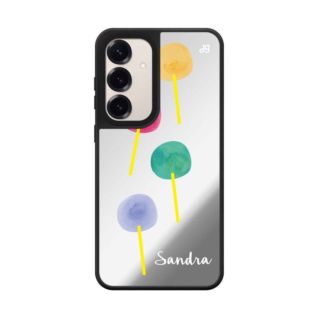 Custom name Colorful Candy I Samsung Galaxy mirror case front view