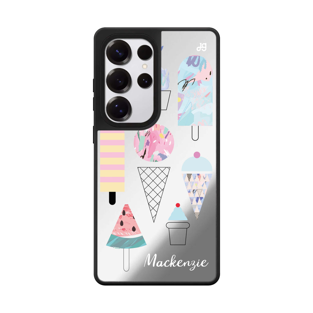 Custom Artistic Ice Cream Ii Samsung Galaxy S25 S24 S23 Ultra mirror case, front view