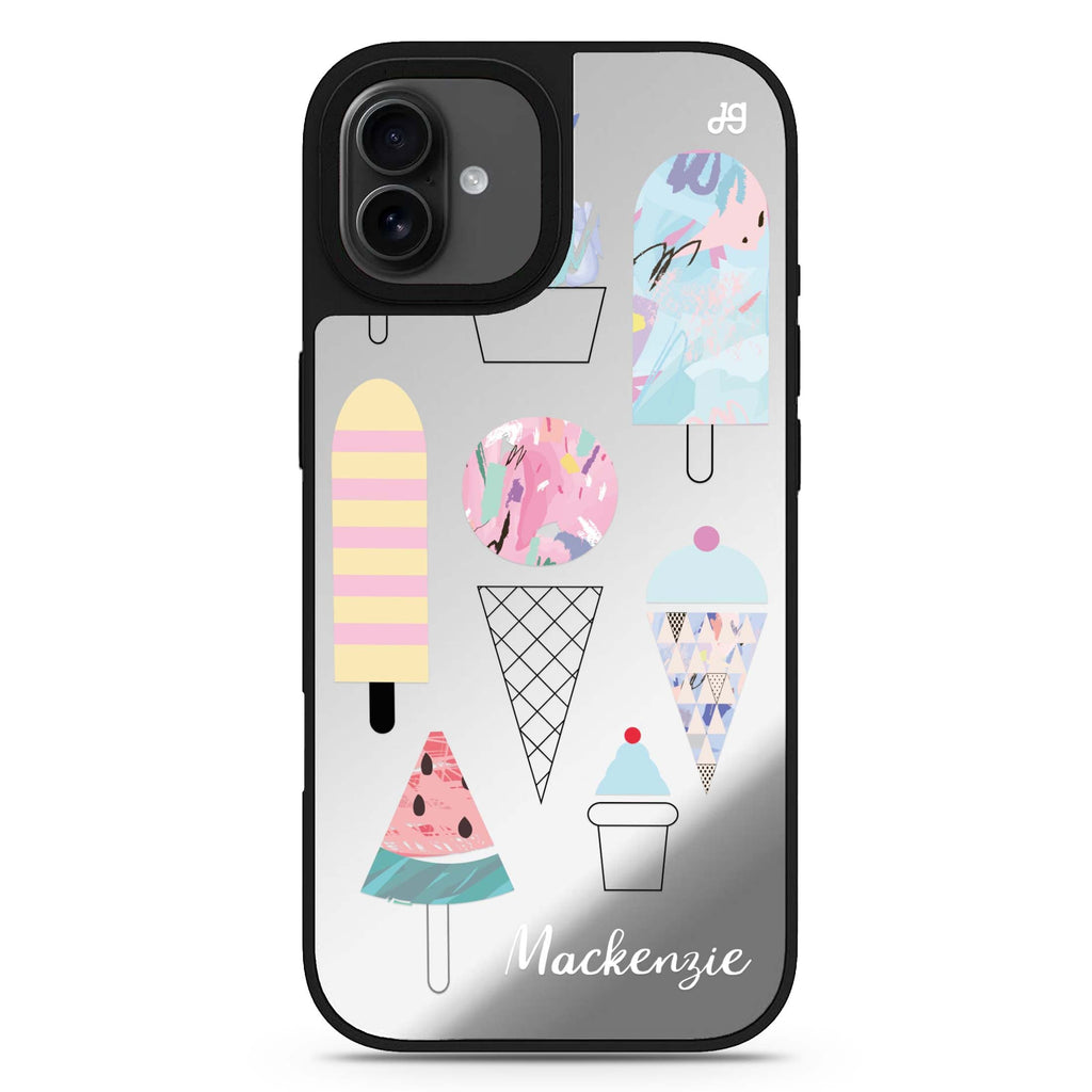 Artistic Ice cream II personalized name iPhone 17 mirror case