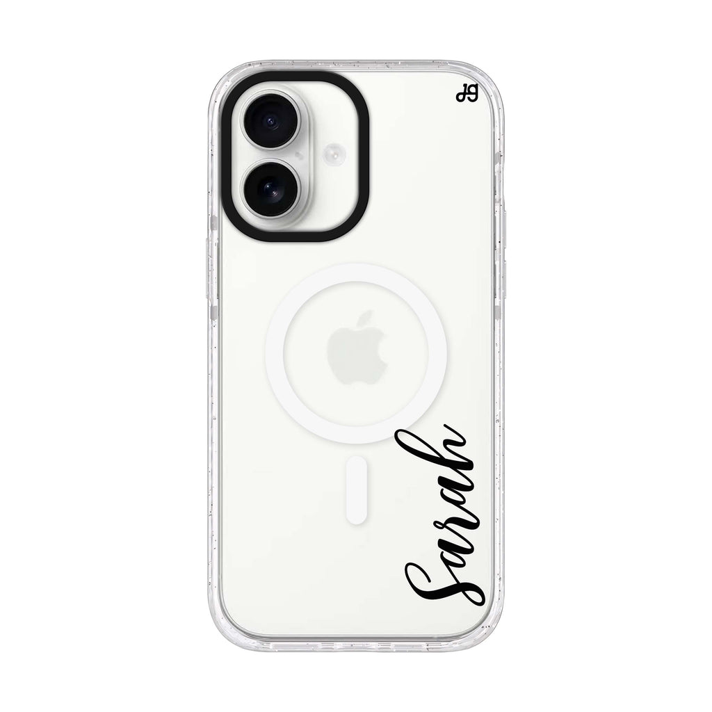 Falling For You personalized name iPhone 17 ultra clear MagSafe case, front product view