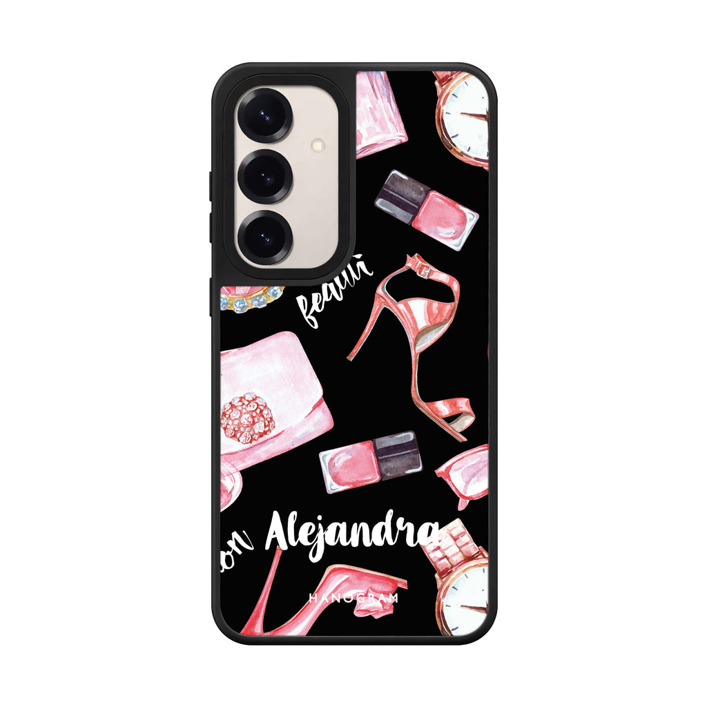 Custom name Fashion Sets Samsung Galaxy mirror case front view