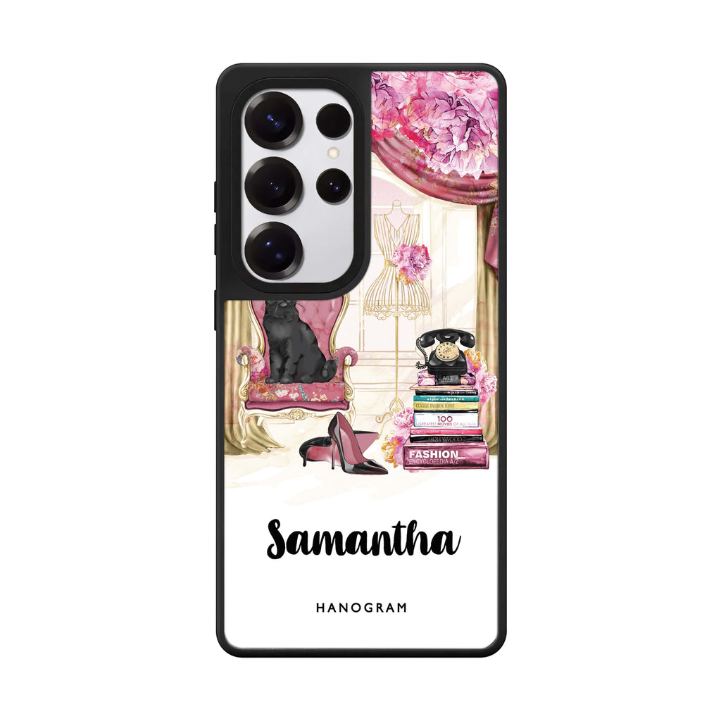 Custom Vintage Fashion Samsung Galaxy S25 S24 S23 Ultra mirror case, front view