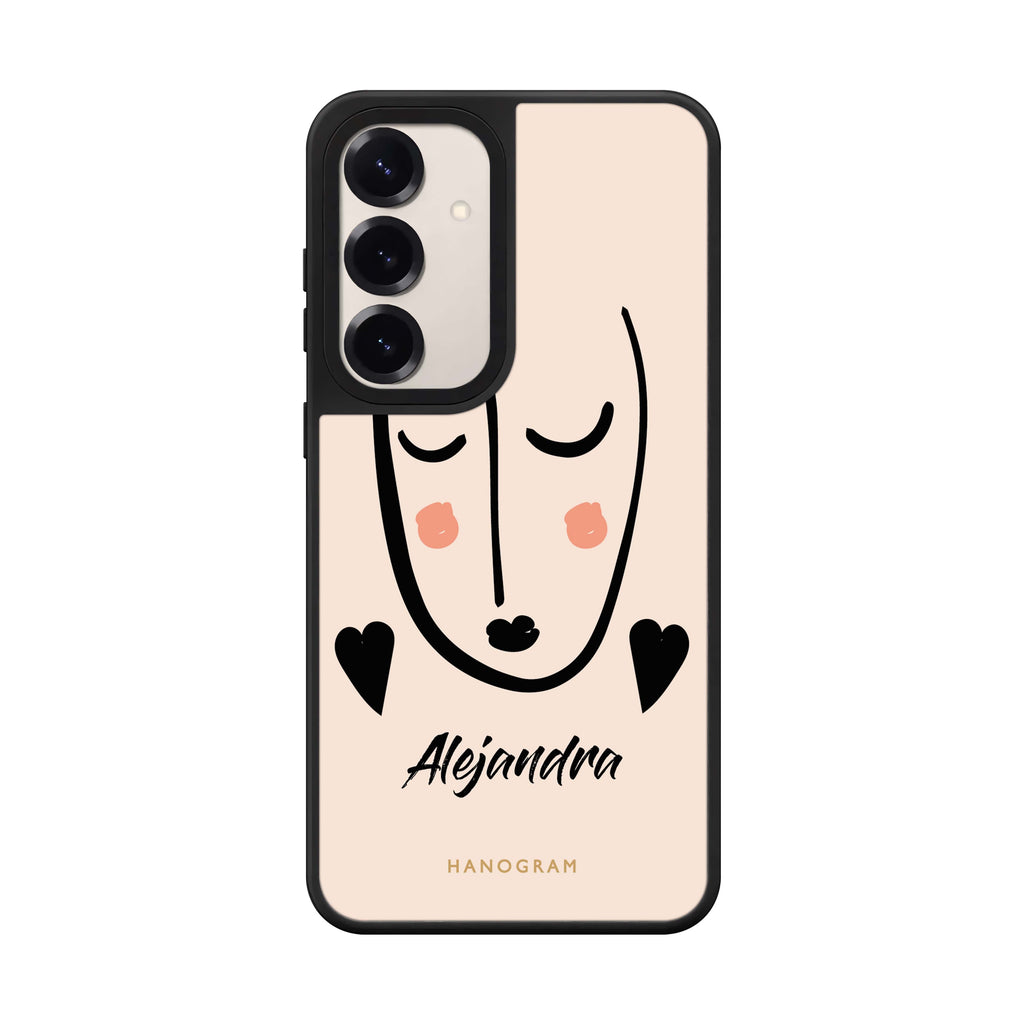 Custom name Lovely Face Samsung Galaxy mirror case front view