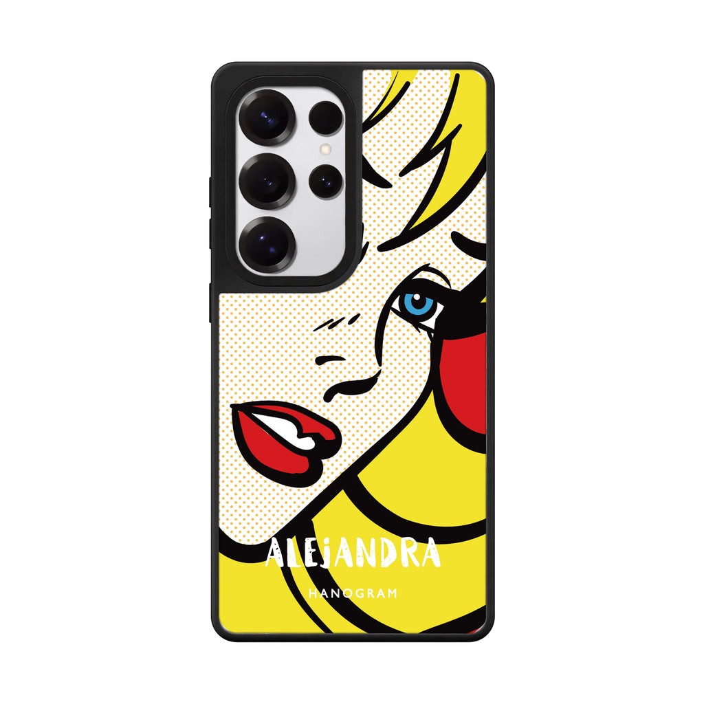 Custom Pop Girl Samsung Galaxy S25 S24 S23 Ultra mirror case, front view