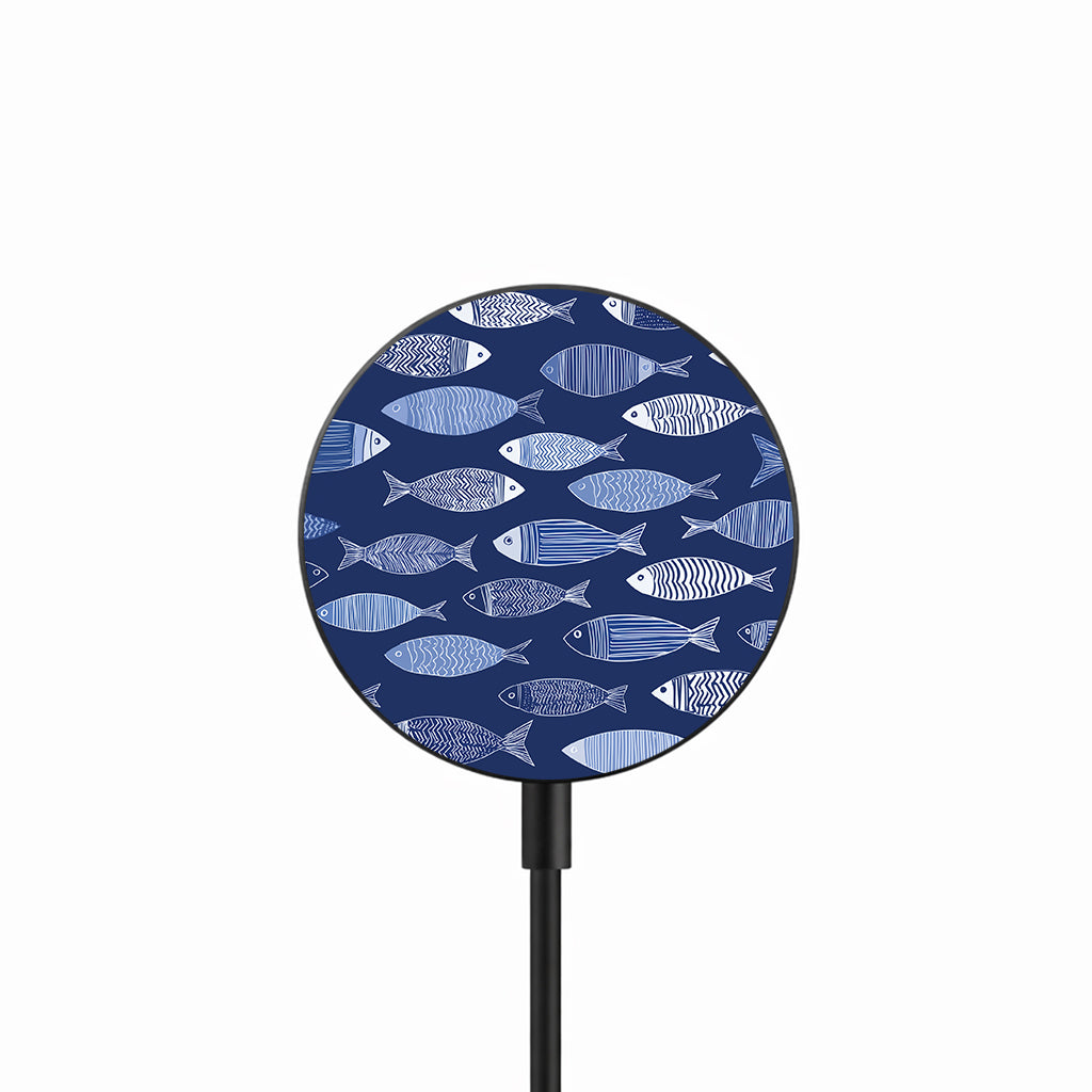Indigo Fish Parade 25W Qi2.2 magnetic wireless charger front view