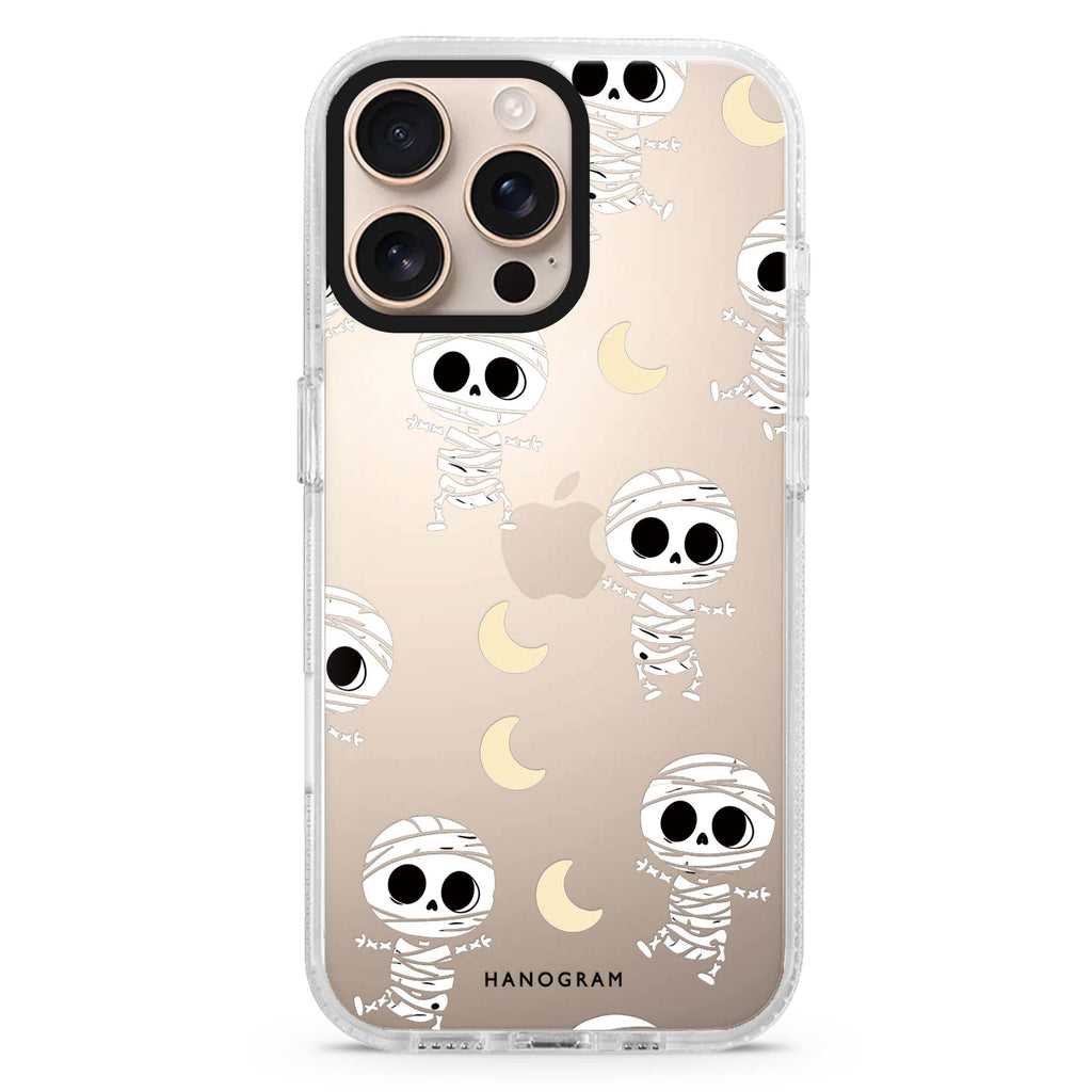 Mummy Moonwalk Ivory iPhone 16 Pro Max Ultra Clear Case - front view