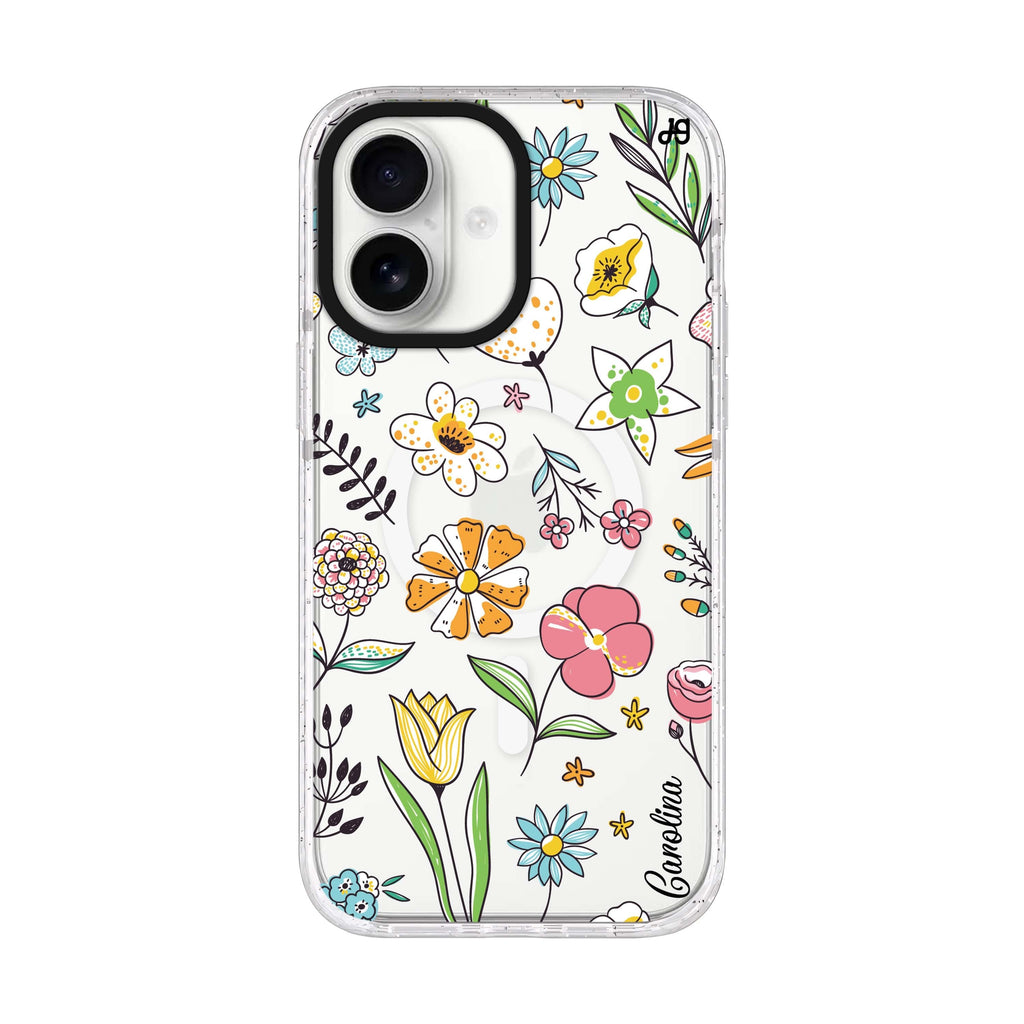 Spring Moment personalized name iPhone 17 ultra clear MagSafe case, front product view