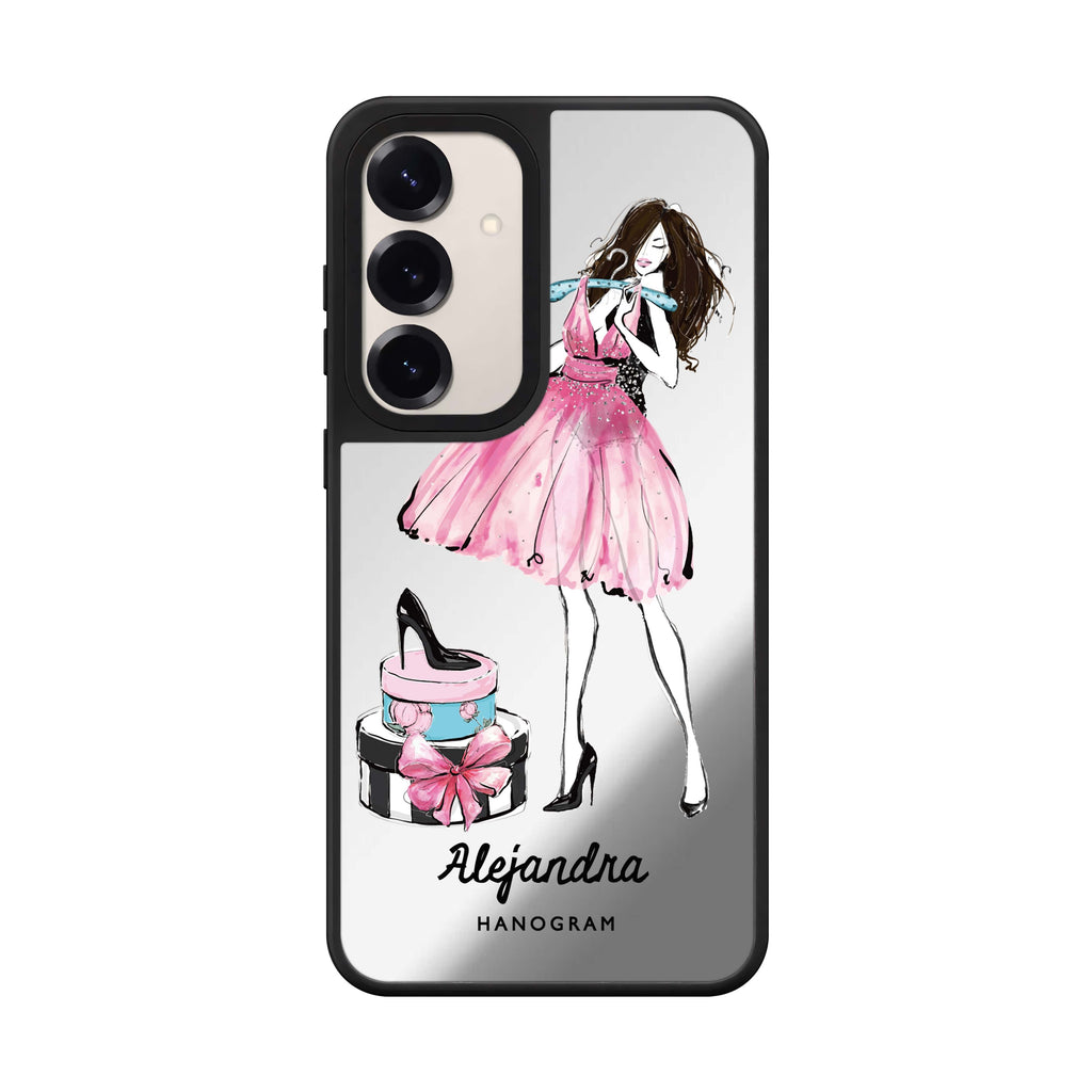 Custom name Fashion Party Samsung Galaxy mirror case front view
