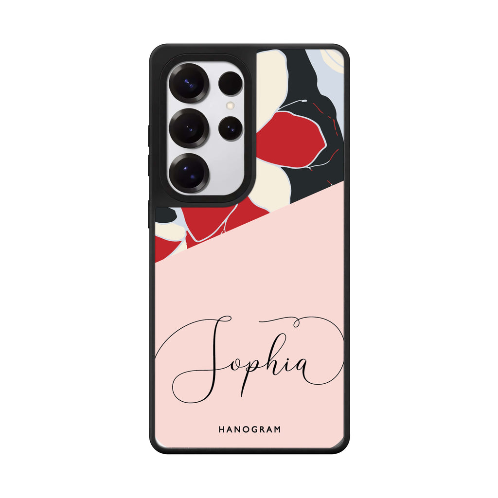 Custom Floral Pop Samsung Galaxy S25 S24 S23 Ultra mirror case, front view