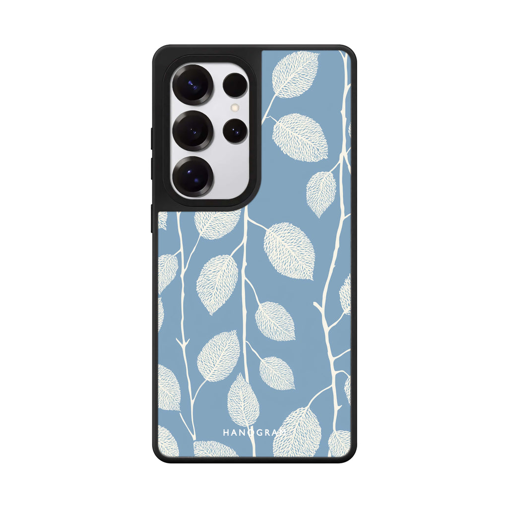 Blue Leaves Mirror Case