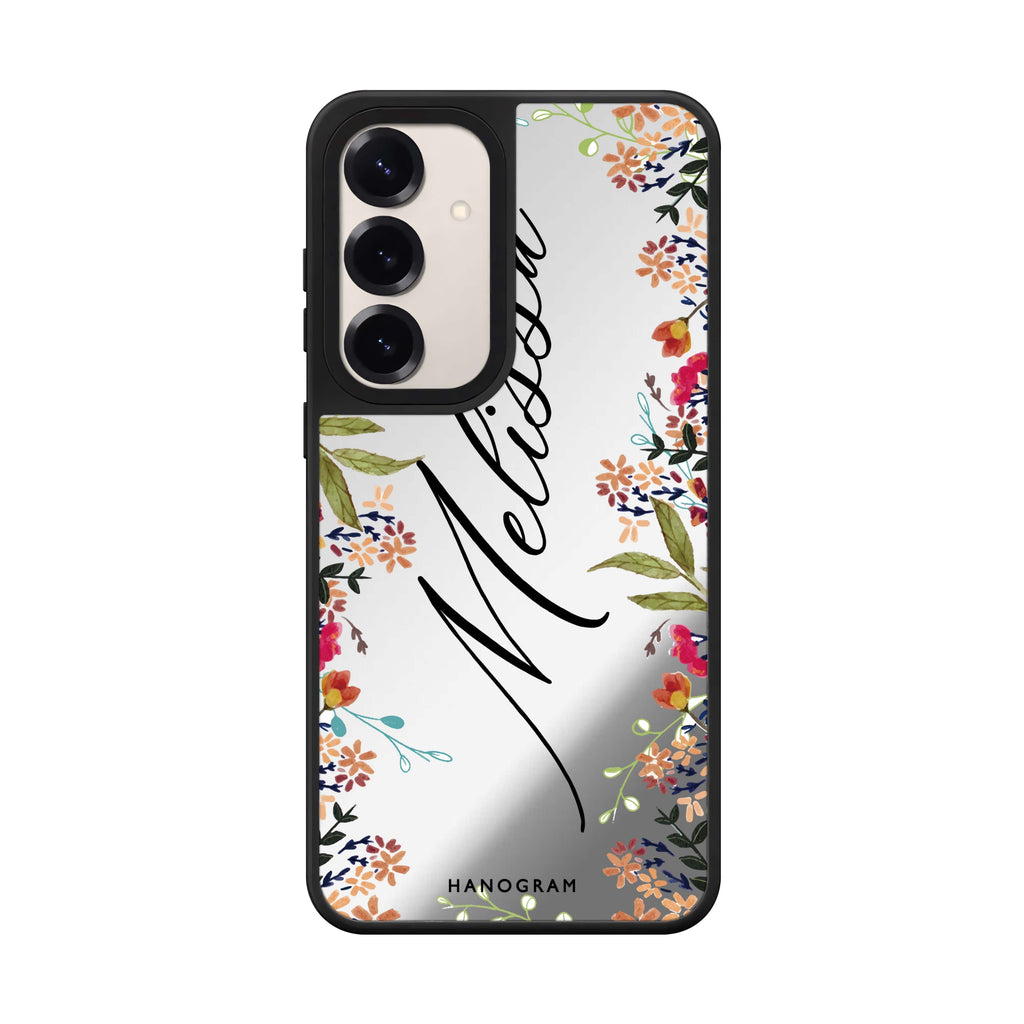 Custom name Rustic Garden Samsung Galaxy mirror case front view