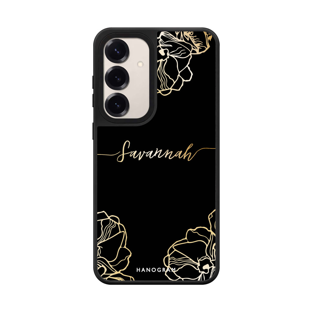 Custom name Crafts of Floral Samsung Galaxy mirror case front view