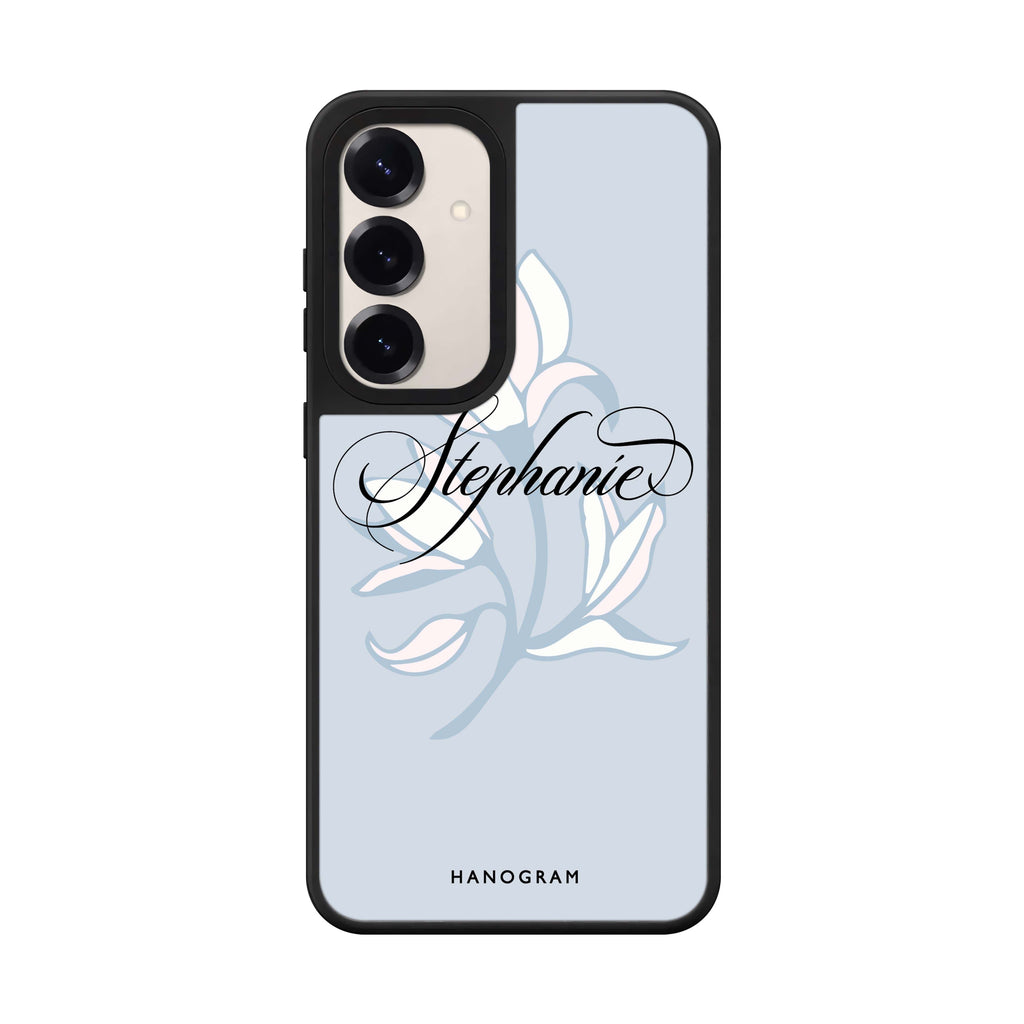 Custom name Exquisite Flowers Samsung Galaxy mirror case front view