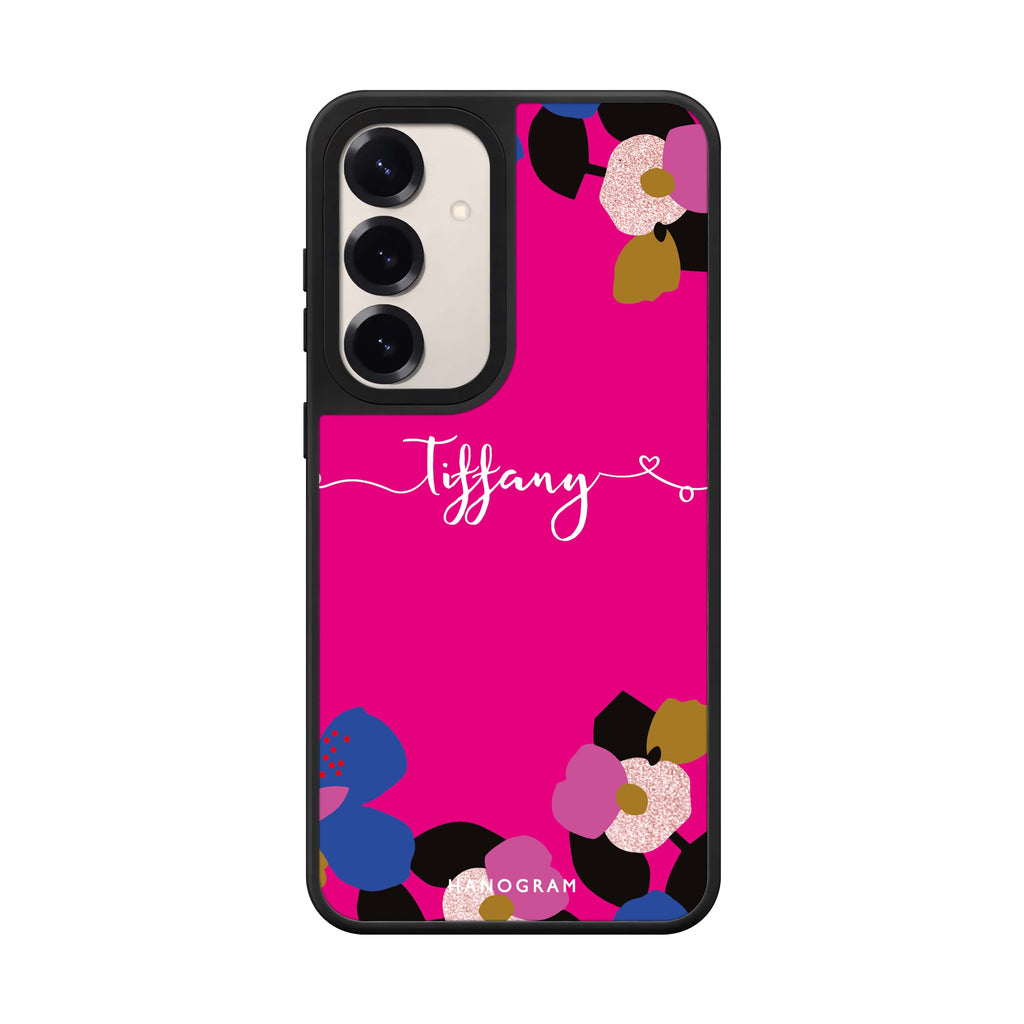 Custom name Floral Pop Ii Samsung Galaxy mirror case front view