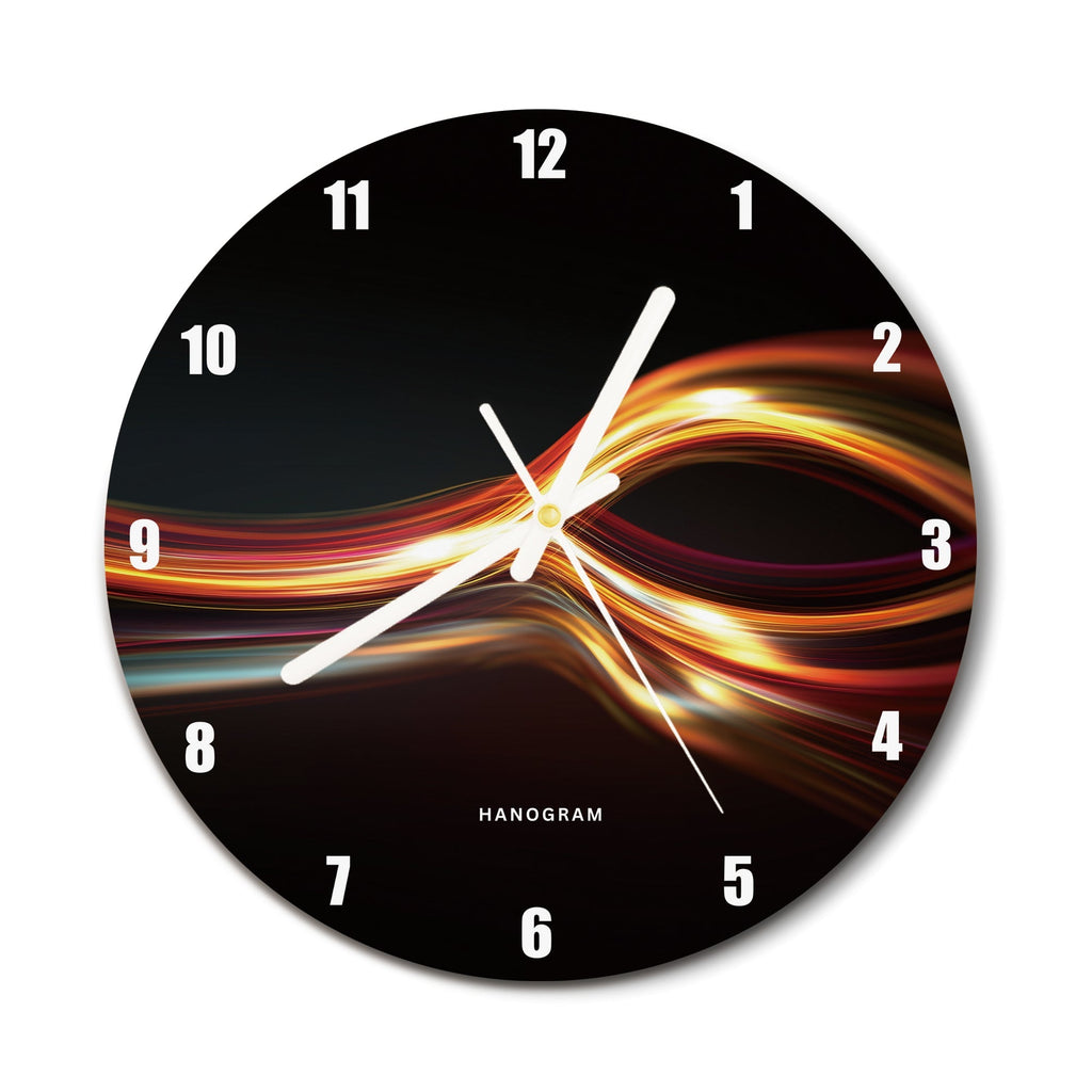 Velocity Lightwave premium glass wall clock, modern abstract home decor clock, main view