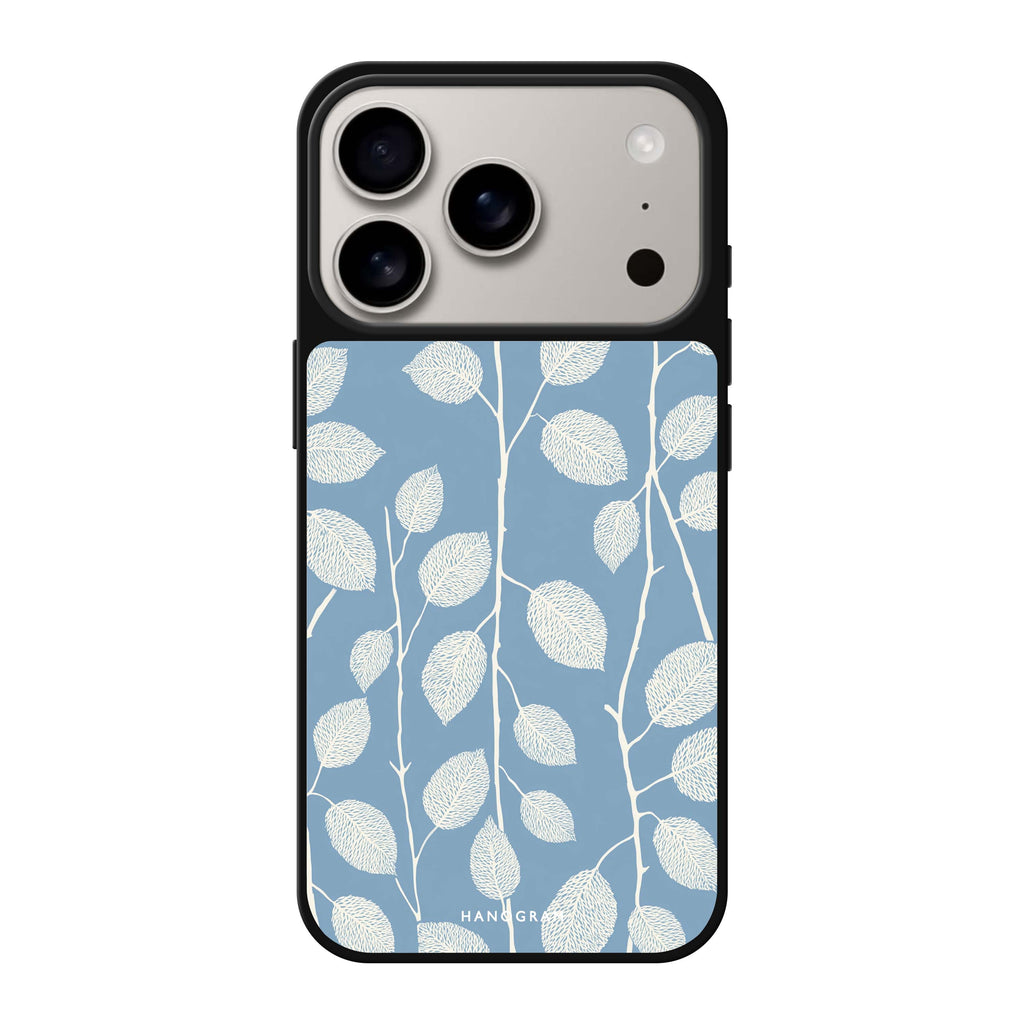 Blue Leaves blue tree floral nature iPhone 17 Pro Max mirror case