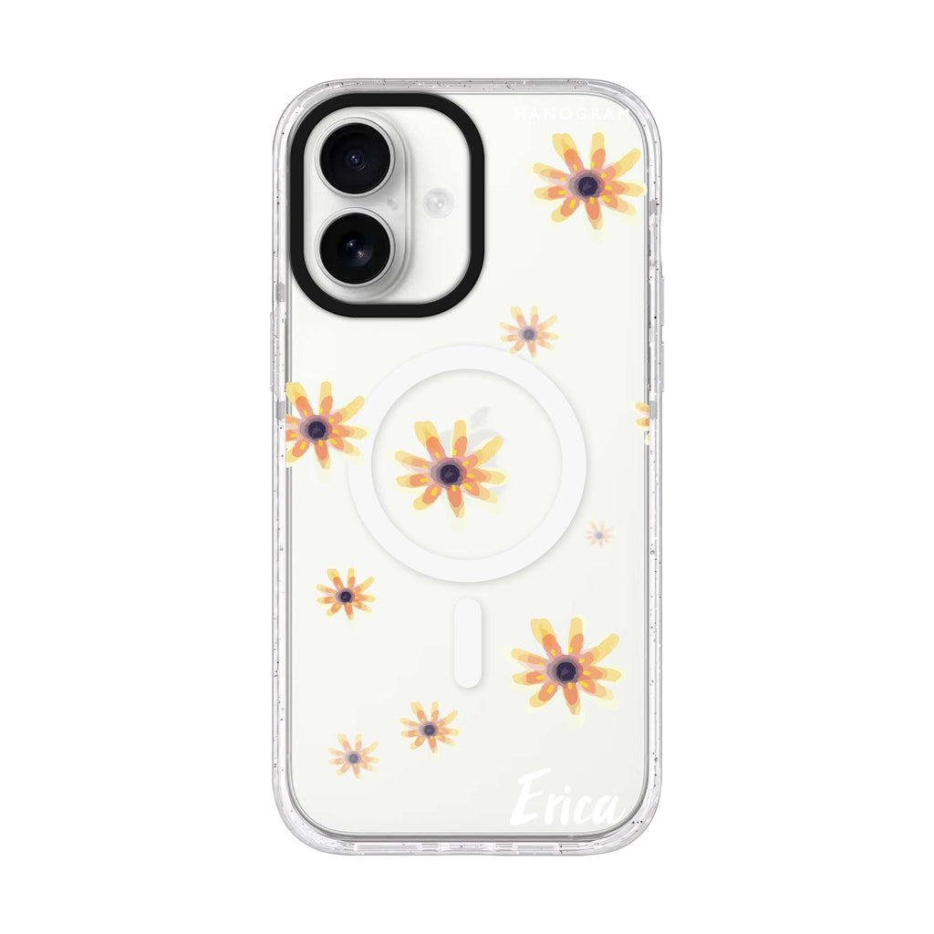 Faceflower personalized name iPhone 17 ultra clear MagSafe case, front product view