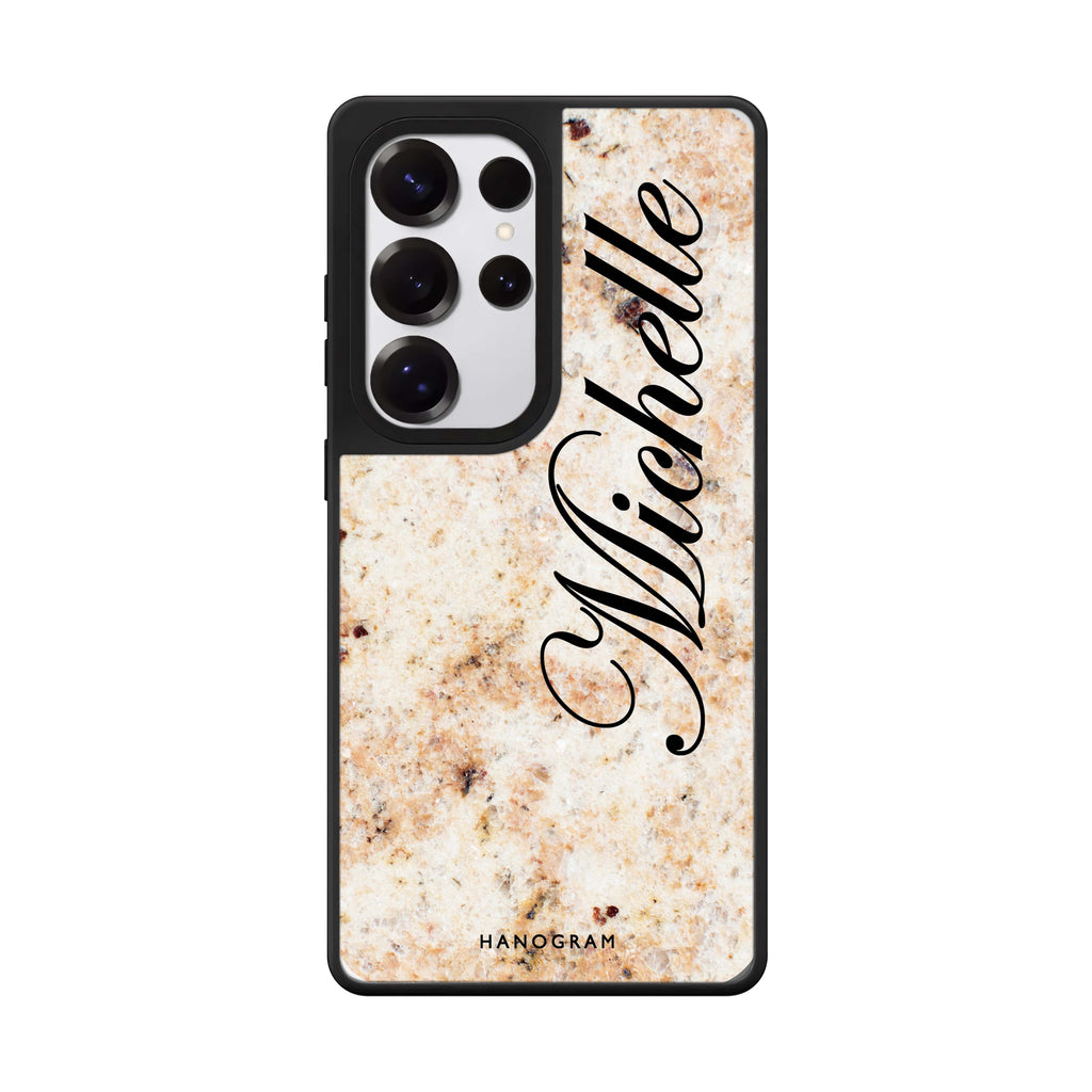 Custom Real Marble Samsung Galaxy S25 S24 S23 Ultra mirror case, front view