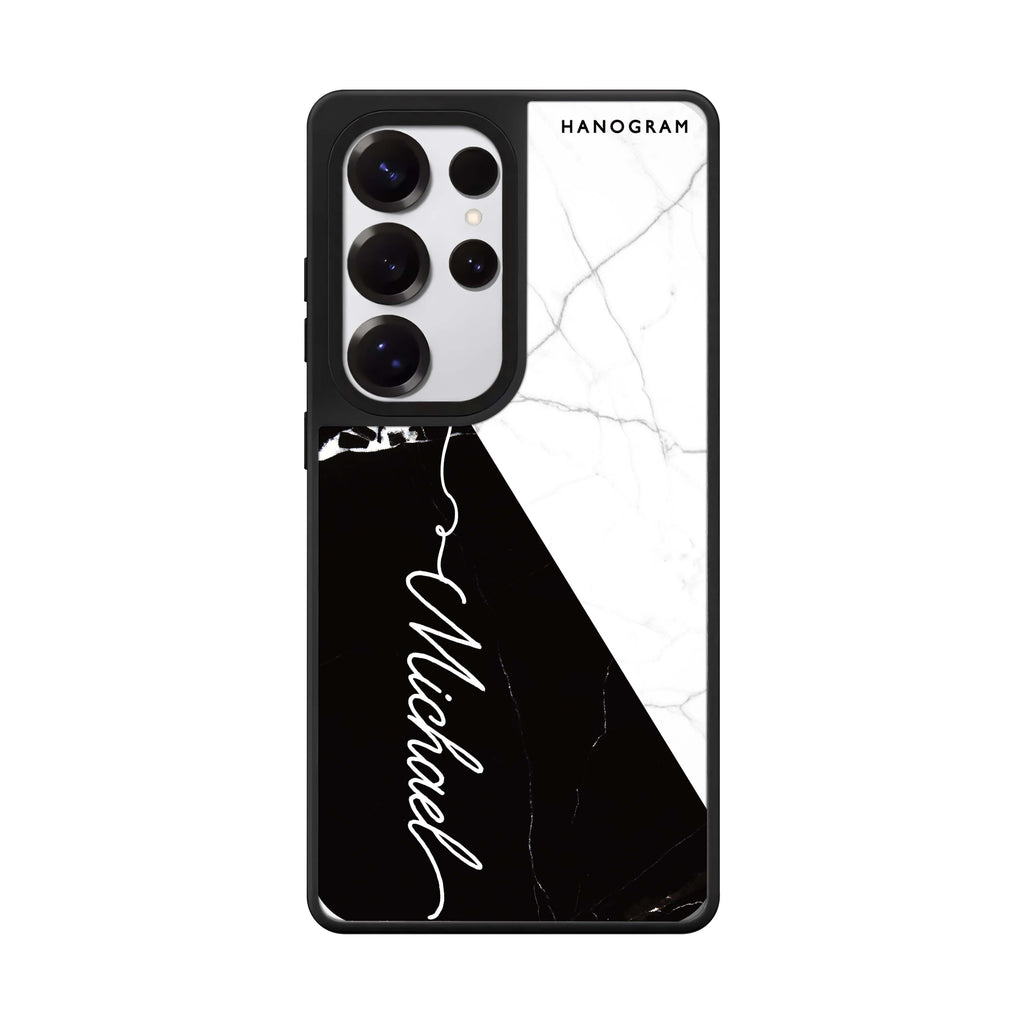 White And Black Marble Mirror Case