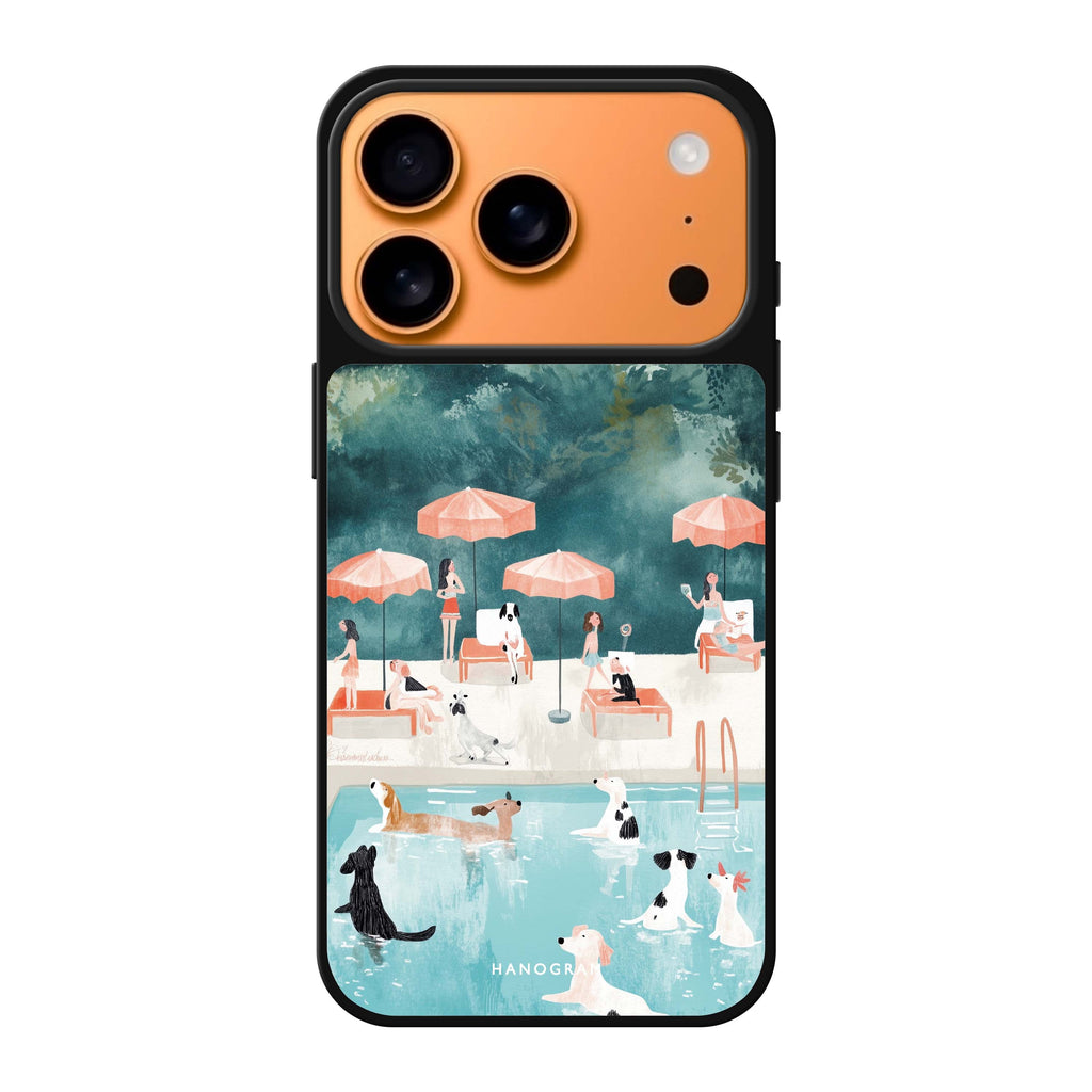 Paws by the Pool animal iPhone 17 Pro Max mirror case
