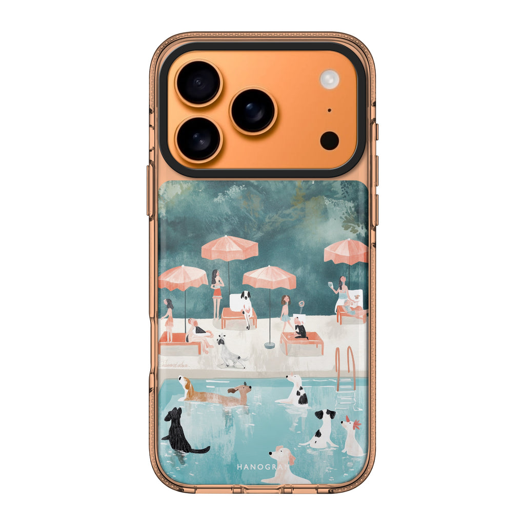 Paws by the Pool animal iPhone 17 Pro Max ultra clear case
