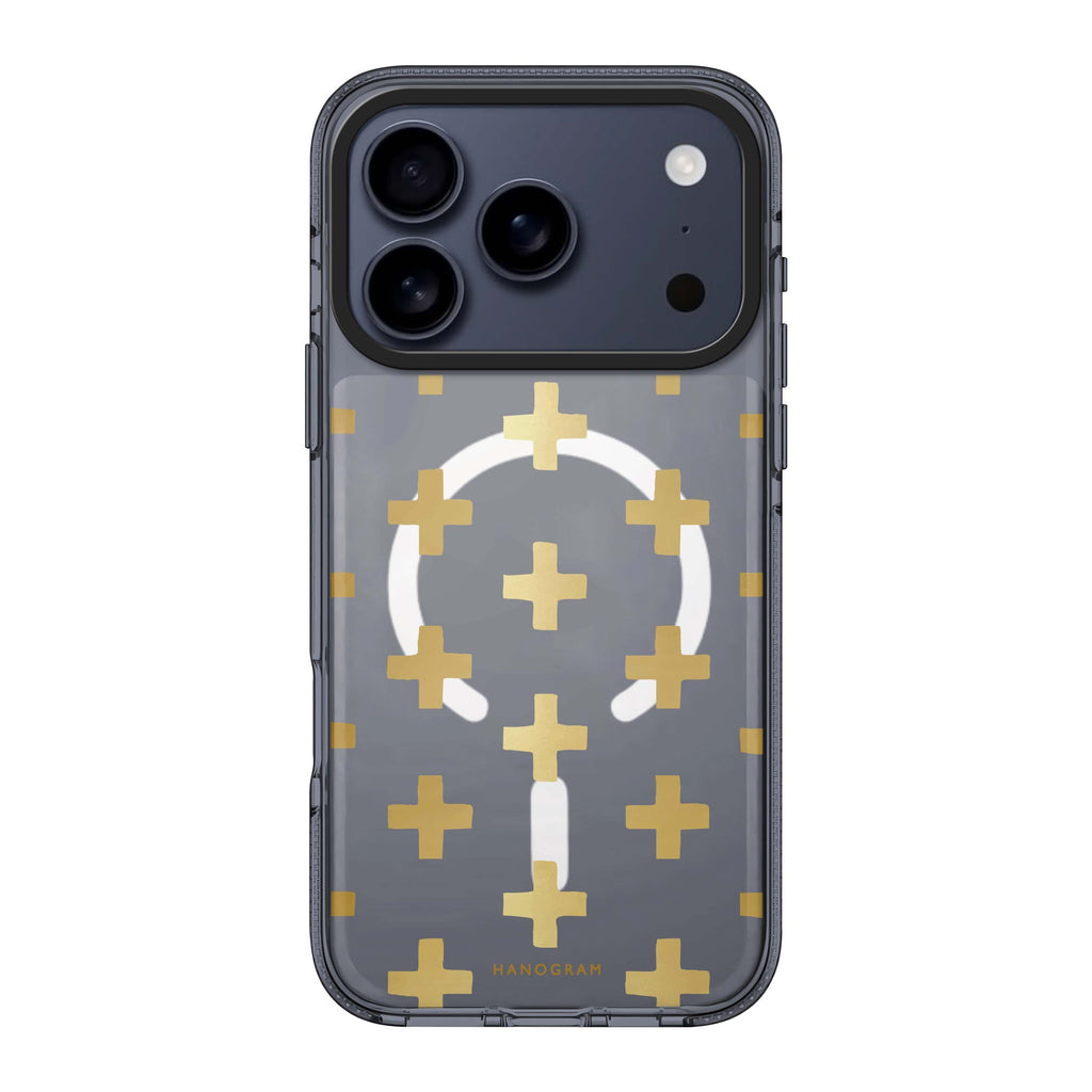 Gold Grid gold pattern geometric iPhone 17 Pro Max ultra clear case