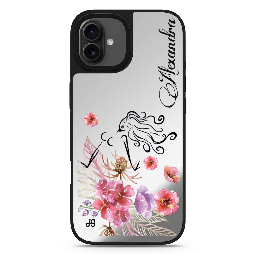 Floral Fairy I personalized name iPhone 17 mirror case