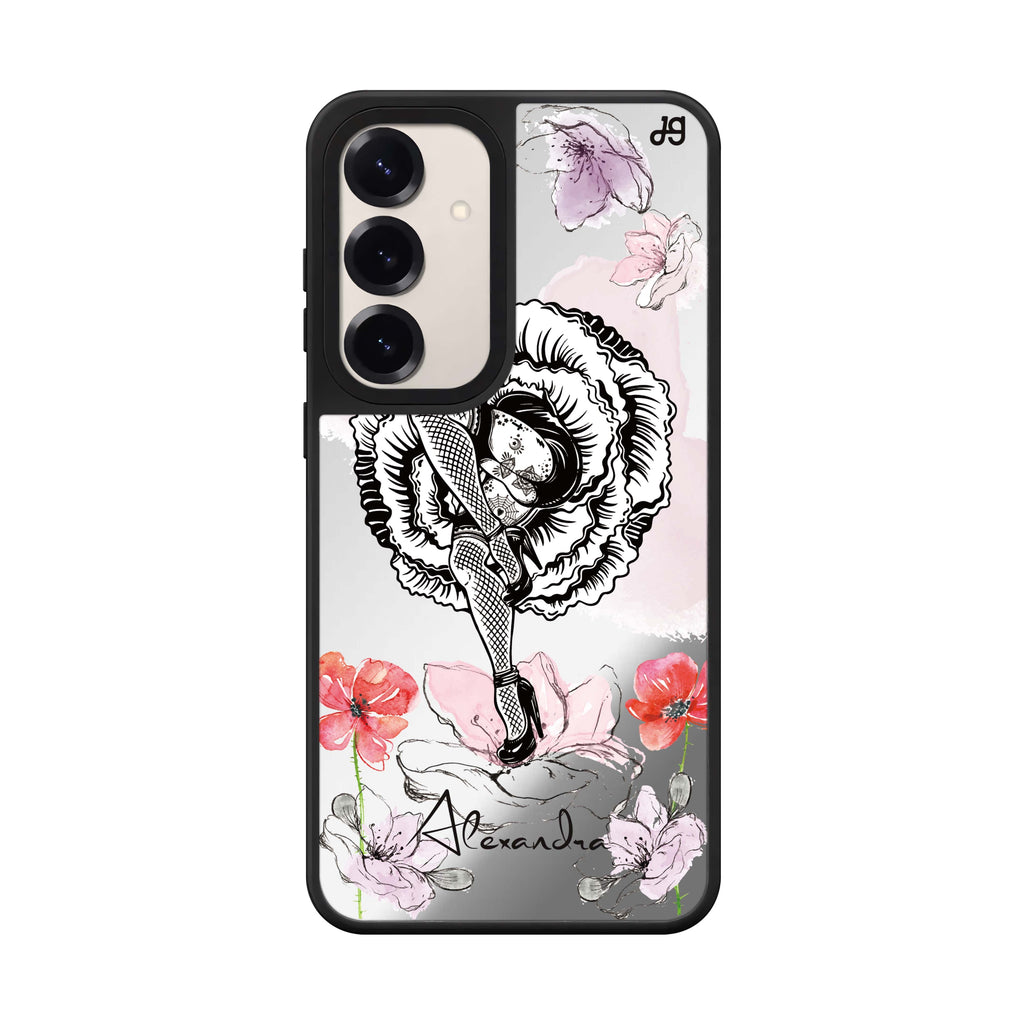 Custom name Dancing Flora Samsung Galaxy mirror case front view