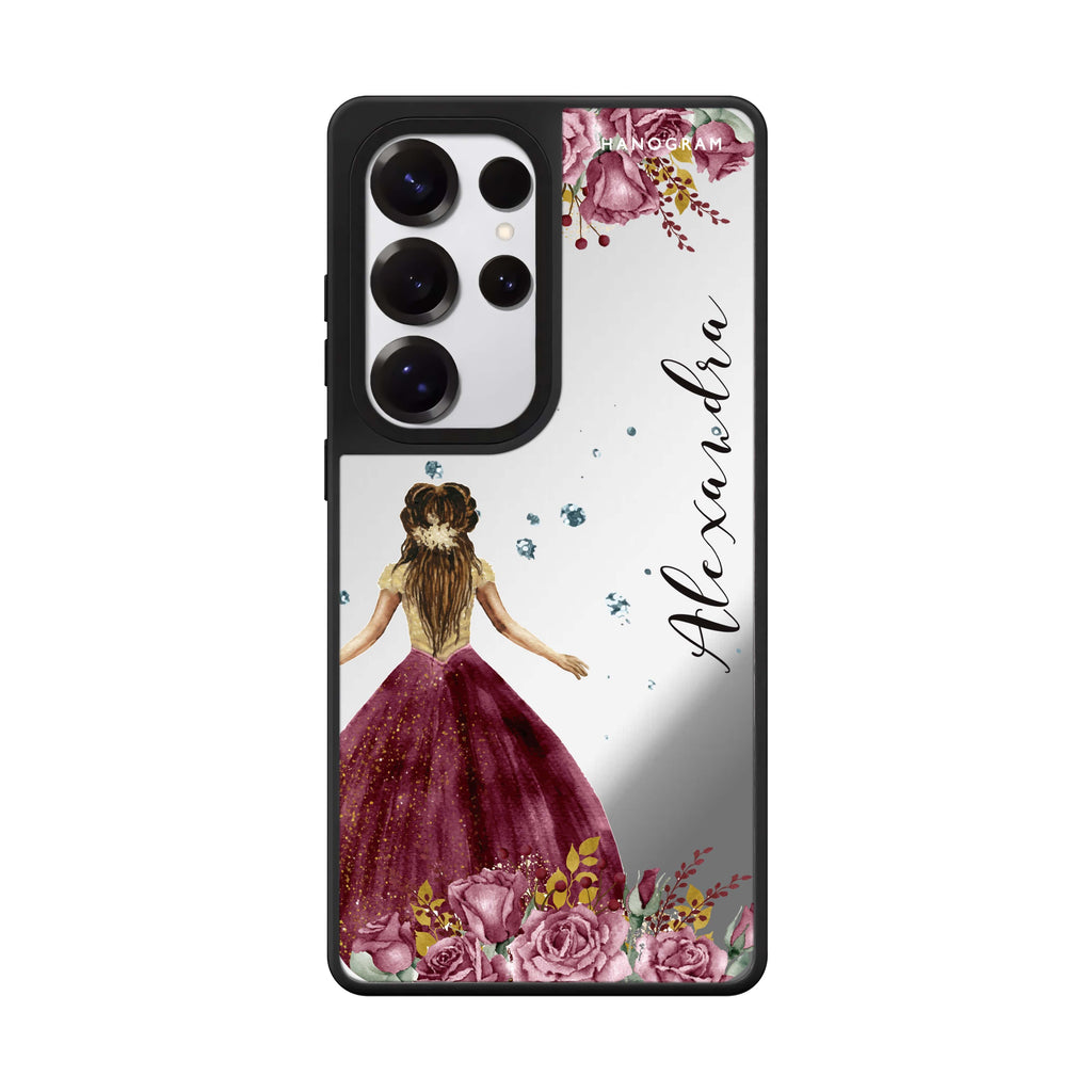 Custom Princess In Garden Samsung Galaxy S25 S24 S23 Ultra mirror case, front view