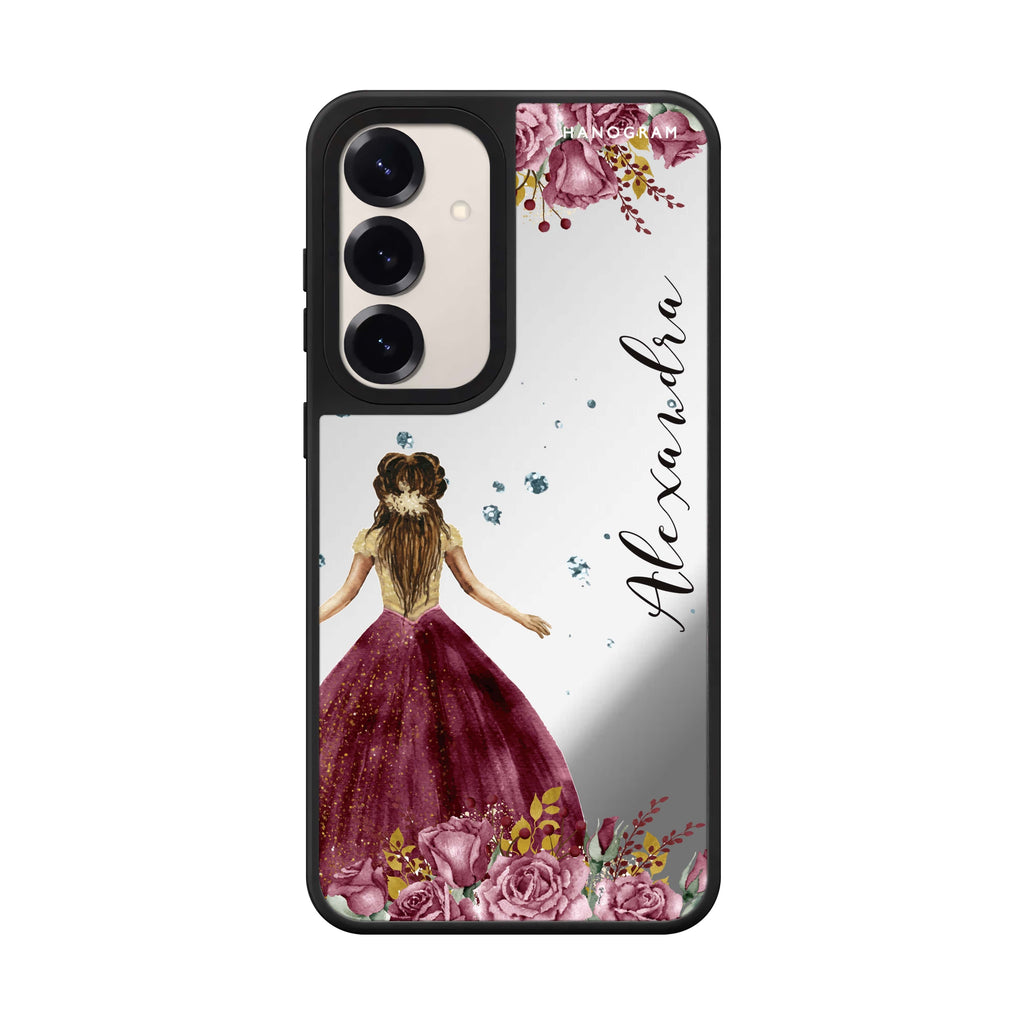 Custom name Princess in Garden Samsung Galaxy mirror case front view