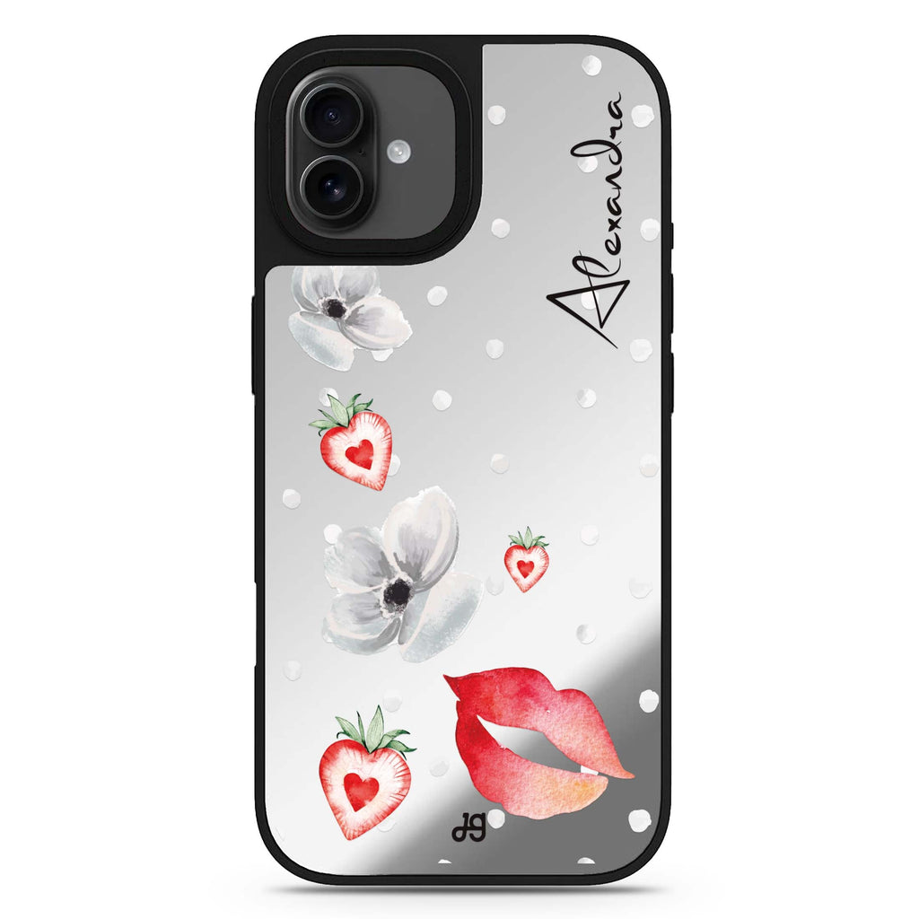 The First Date personalized name iPhone 17 mirror case