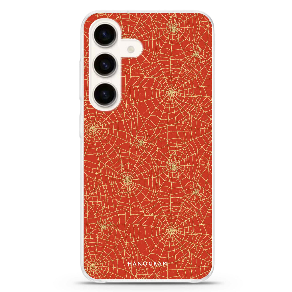 Gilded Spider Silk Samsung Galaxy Ultra Clear Case — front view