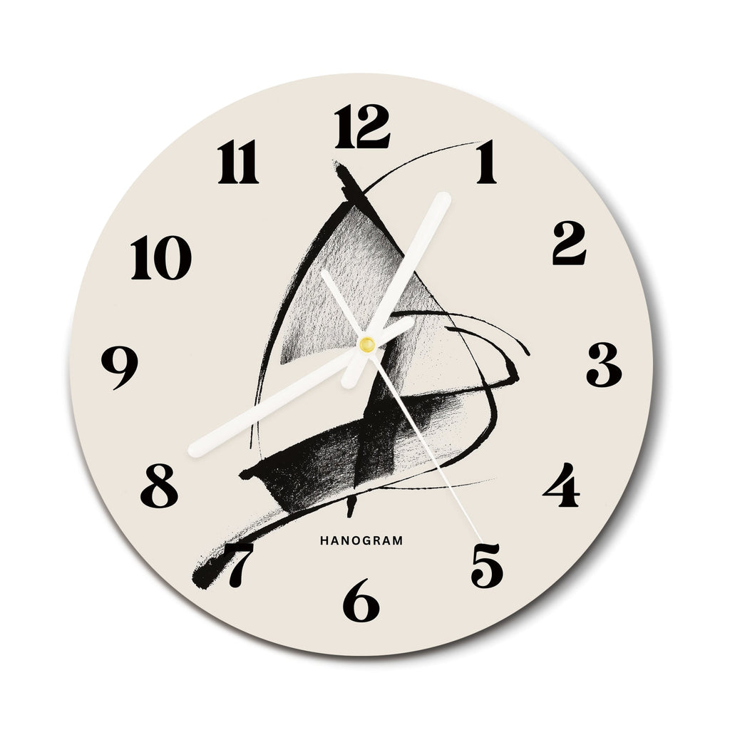 Ink Motion premium glass wall clock, modern abstract home decor clock, main view