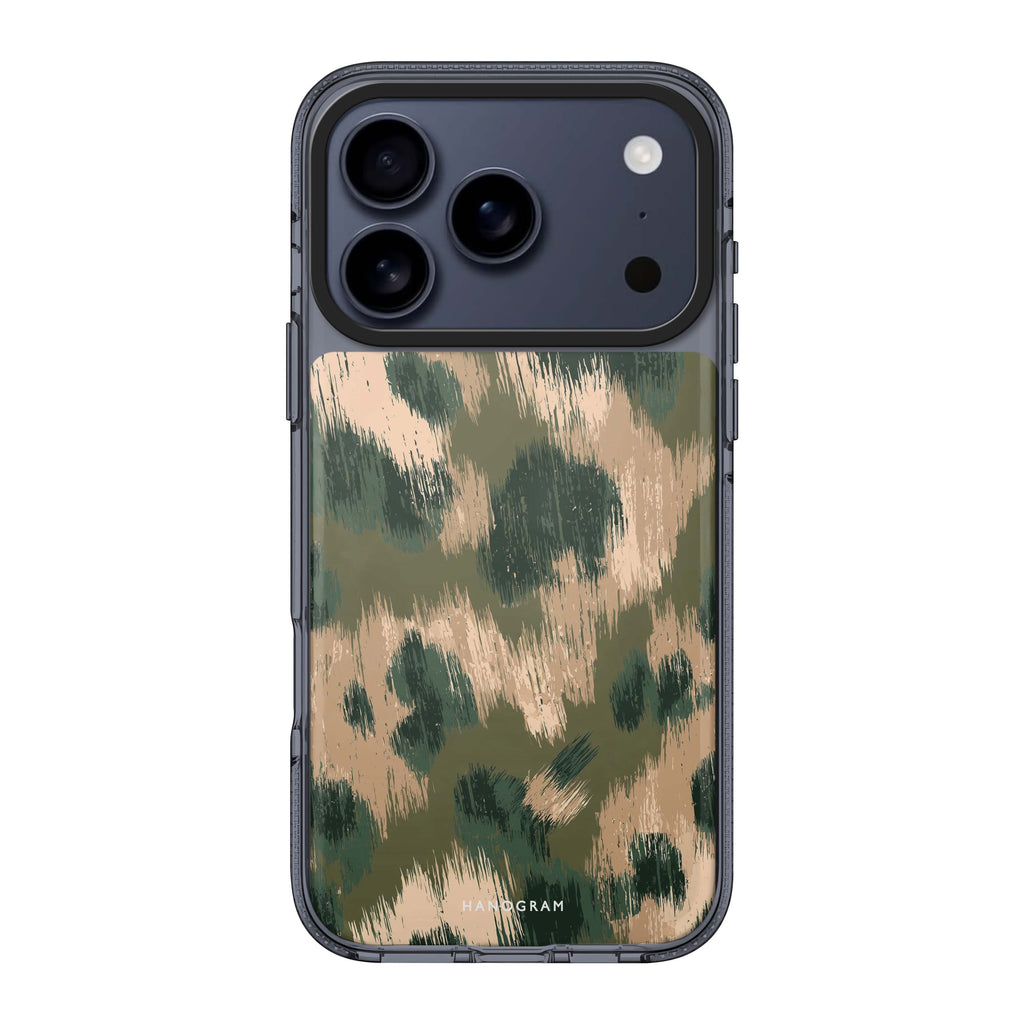Brush Camo abstract pattern iPhone 17 Pro Max ultra clear case