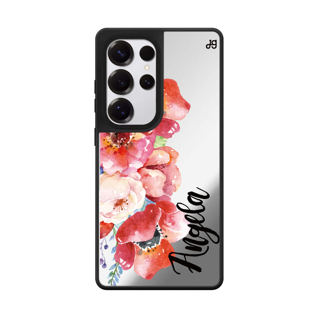 Custom Poppies Samsung Galaxy S25 S24 S23 Ultra mirror case, front view
